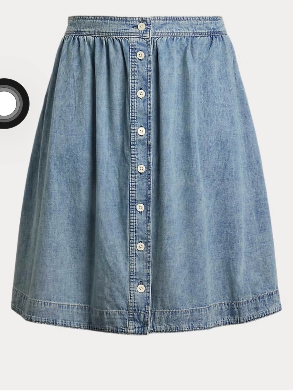 Ralph Lauren Black Label Button-Front Denim Skirt Size 16W 100% Cotton